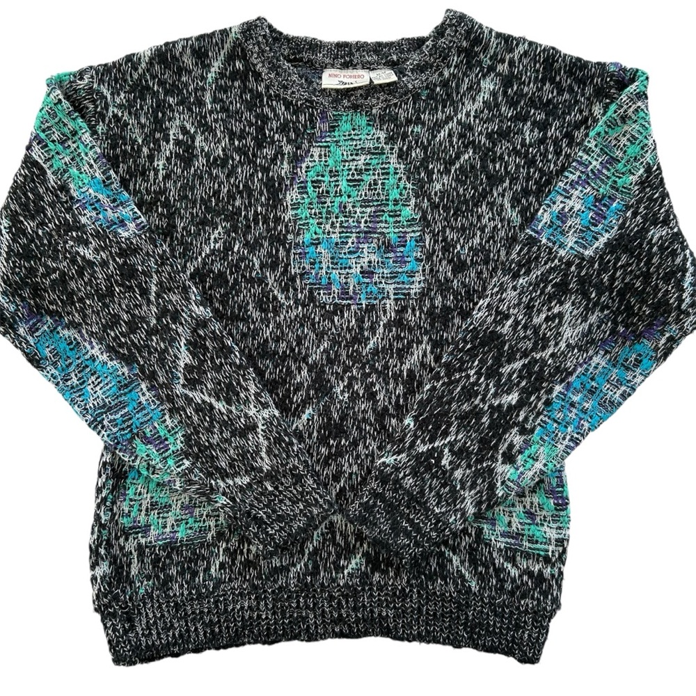 Vintage Grandpa Sweater Medium Preppy Academia 90s Eclectic Grandpa Dad Crewneck
